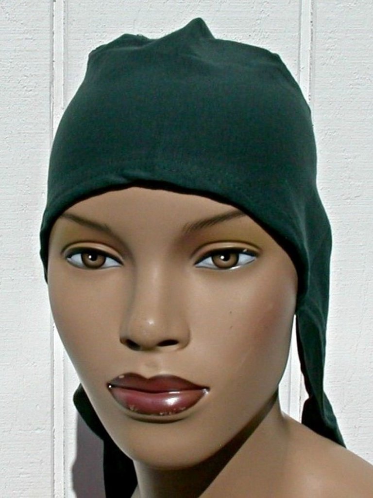 Green Cotton Tie Back Bonnet Hijab Undercap